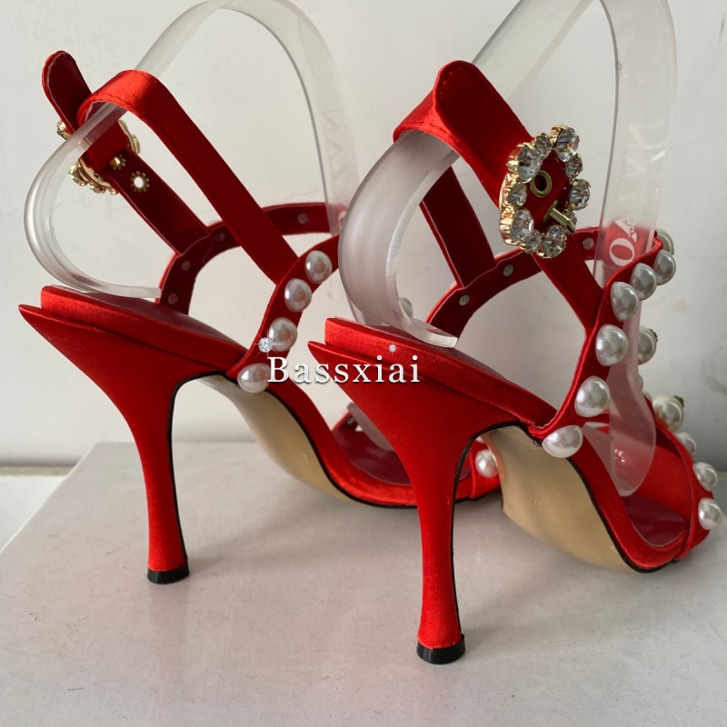 Pearl Bead Decor T-Strap Stile - đánh giá và giá Sandal Strappy Heeled
