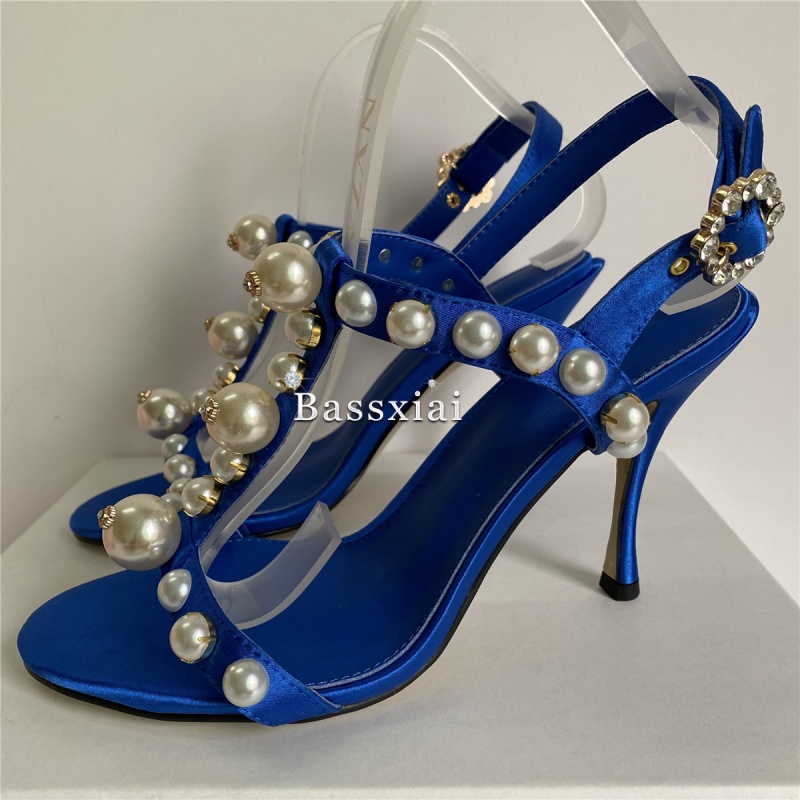 Pearl Bead Decor T-Strap Stile - đánh giá và giá Sandal Strappy Heeled