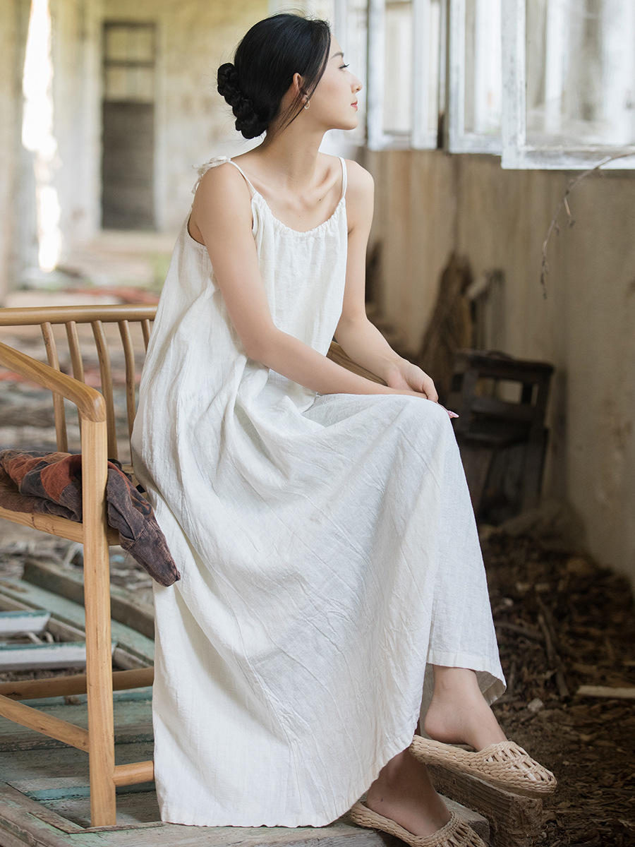 New Chinese Style High End Hem - đánh giá và giá Linen Dress Wrap