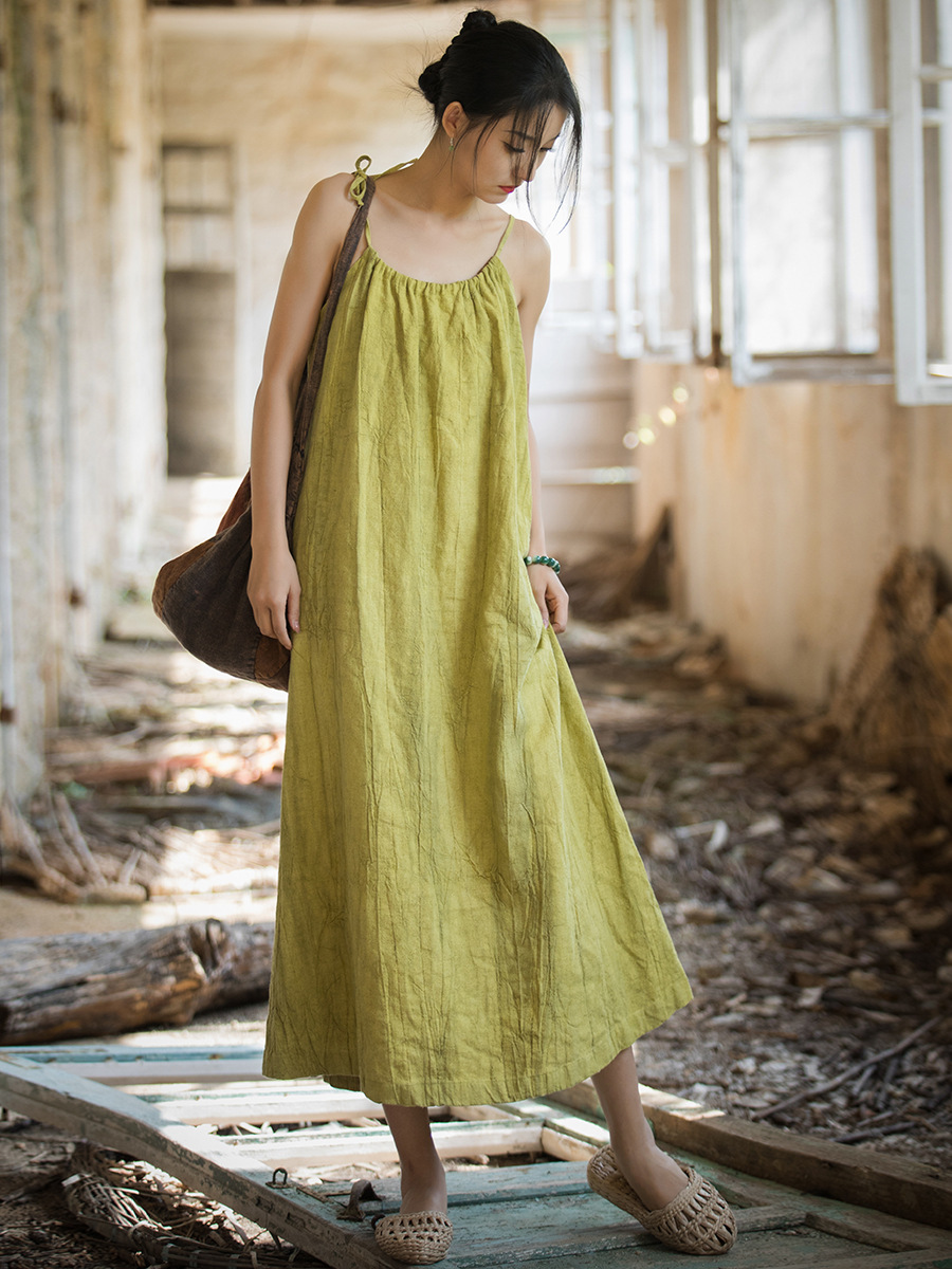 New Chinese Style High End Hem - đánh giá và giá Linen Dress Wrap
