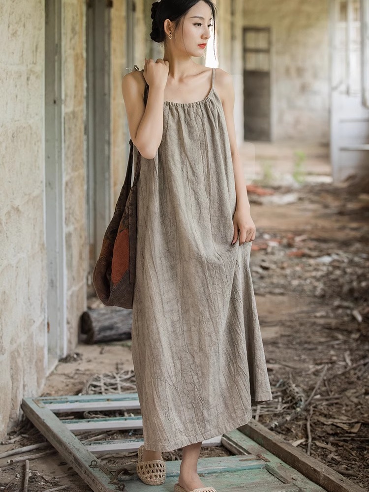 New Chinese Style High End Hem - đánh giá và giá Linen Dress Wrap