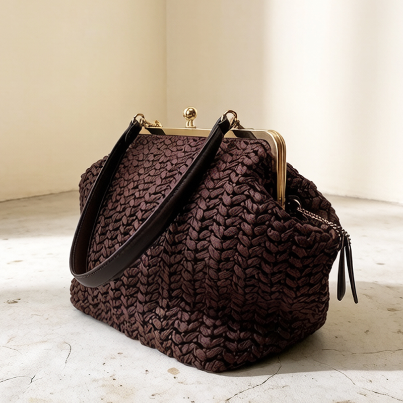 Hand-Woven Kisslock Frame Shou - đánh giá và giá Crochet Bag Raffia