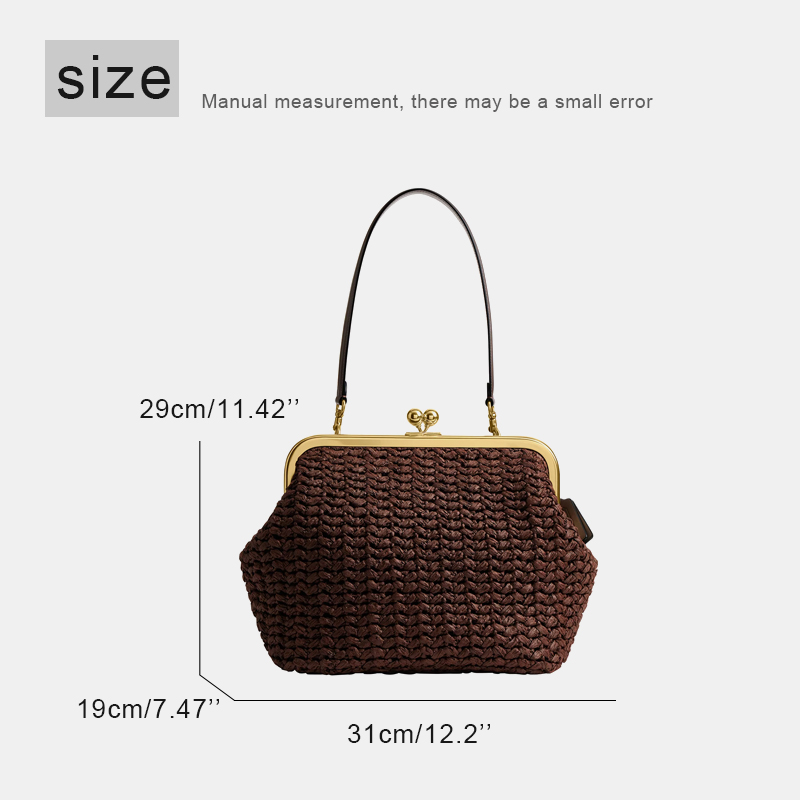 Hand-Woven Kisslock Frame Shou - đánh giá và giá Crochet Bag Raffia