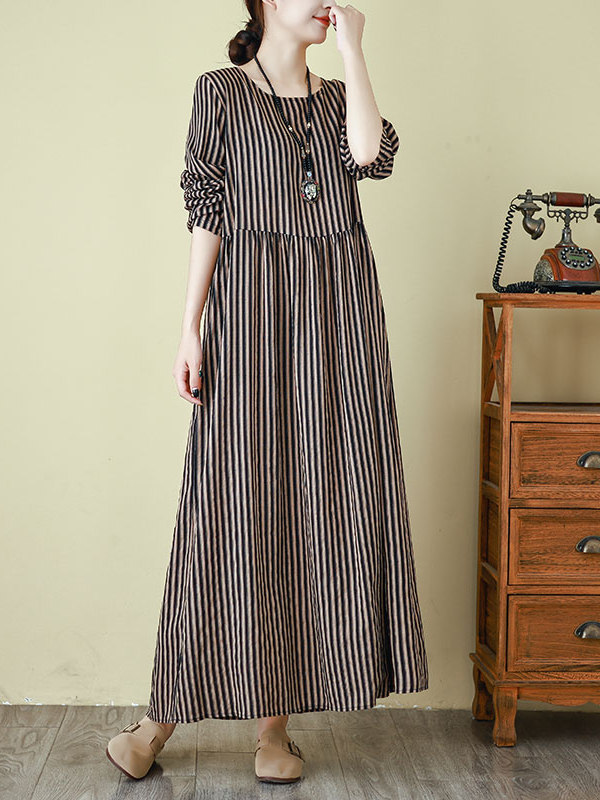 Spring New Style round Neck Lo - đánh giá và giá Linen Dress Wrap