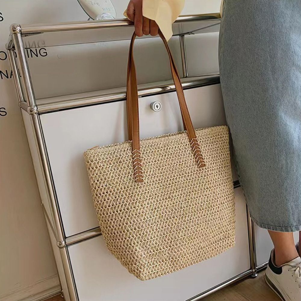 Fashion Solid Color Weave Stra - đánh giá và giá Tote Bag Beach