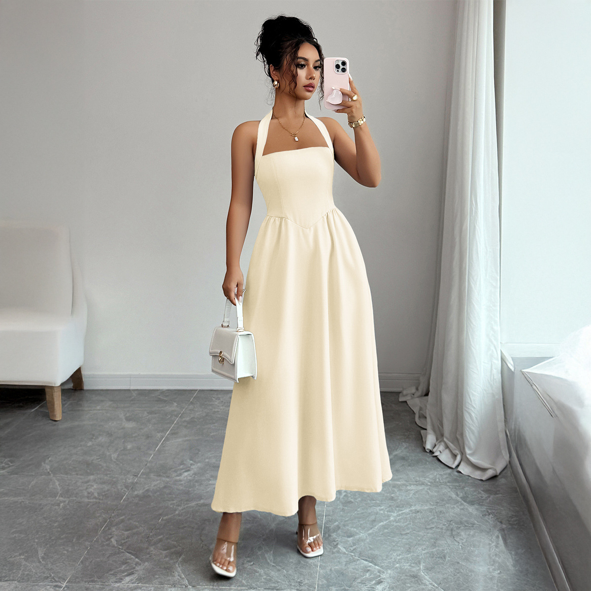 Women's Dress 5 Colors Halter  - đánh giá và giá Maxi Dress Halter