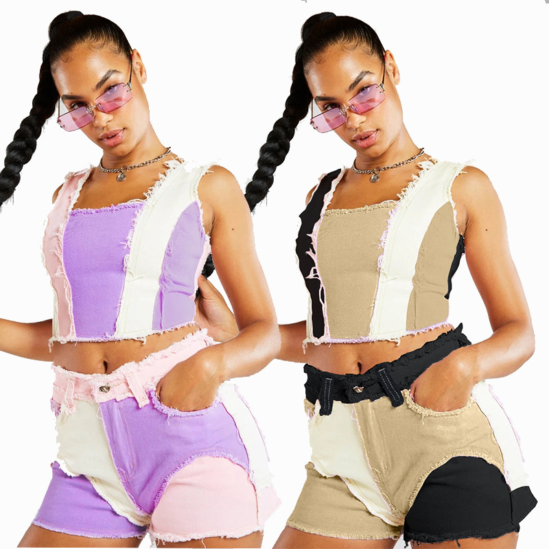 Fashion Mid-Waist Slim Fit Tor - đánh giá và giá Shorts Denim Frayed