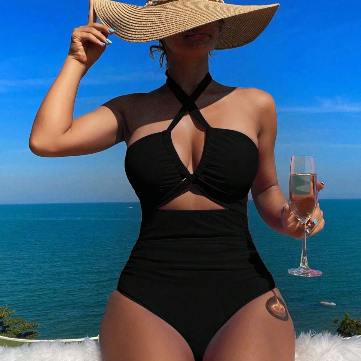 Women Swimsuit Halter Neck Sol - đánh giá và giá Swimsuit Bikini Ruched
