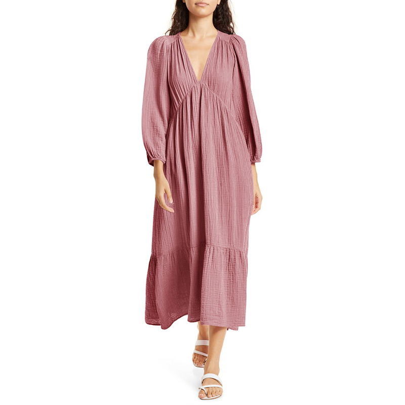 Muslin 100% Cotton Long Sleeve - đánh giá và giá Linen Dress Wrap