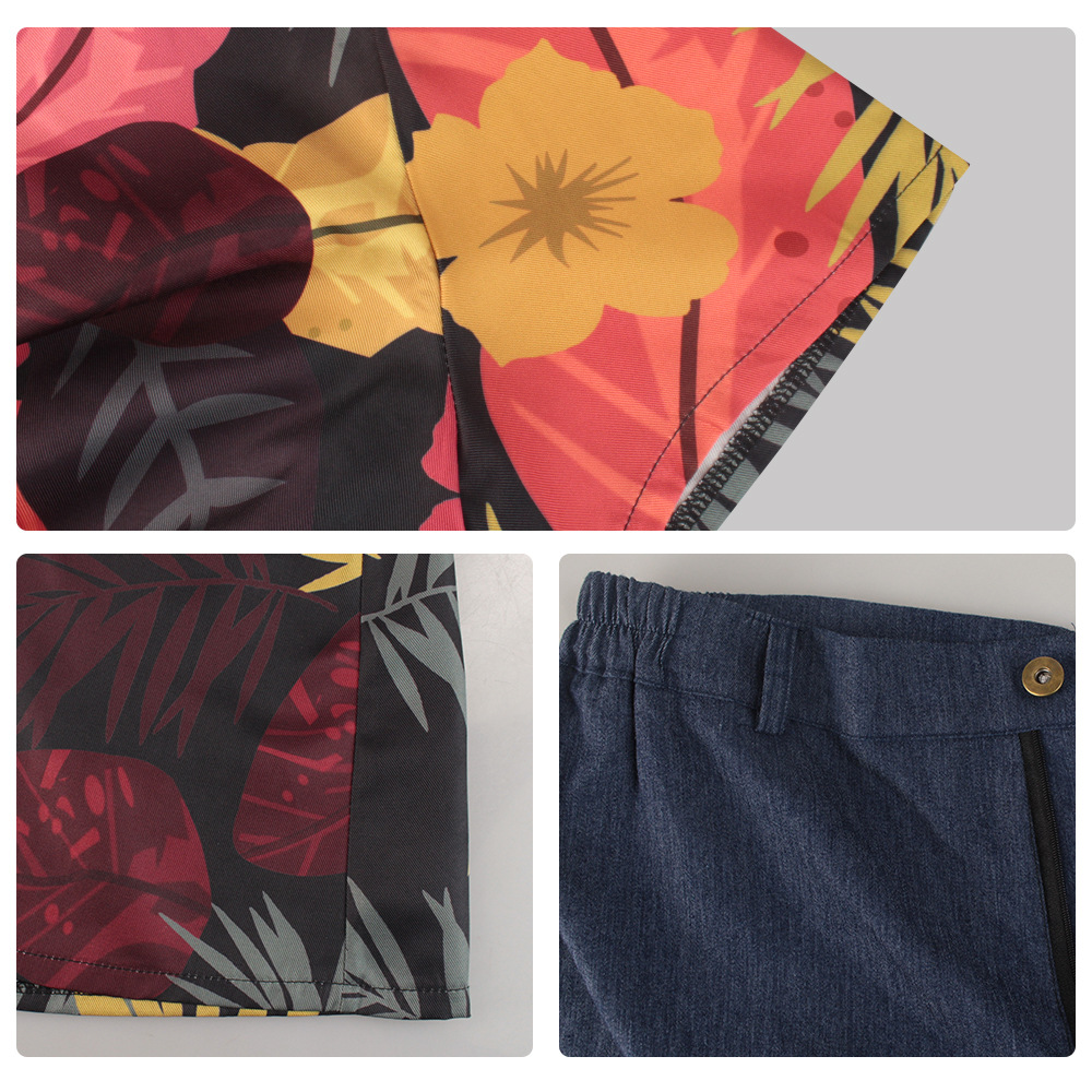 Men's Tropical Floral Shirt &  - đánh giá và giá Shorts Denim Frayed