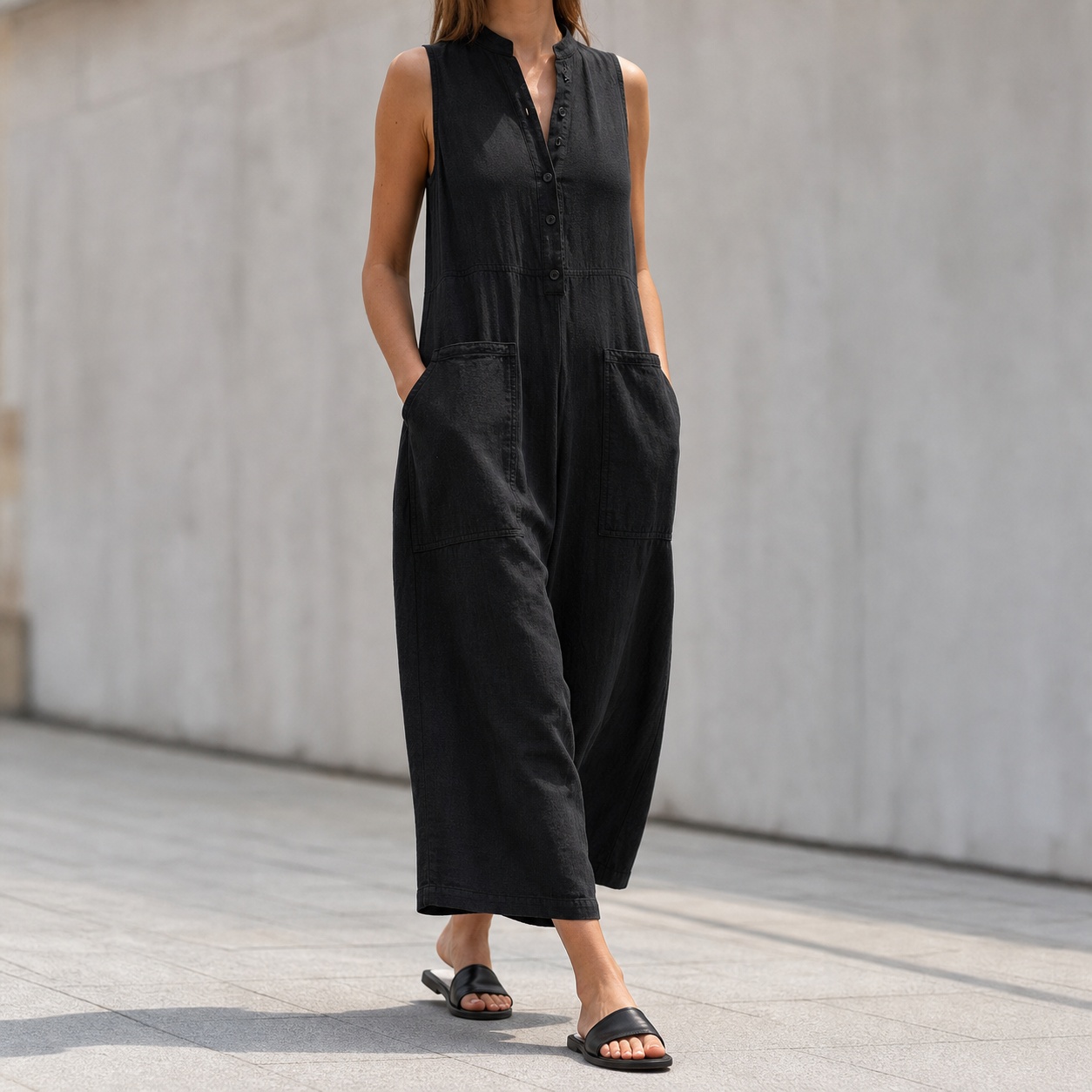 Women's And Woman Sleeveless M - đánh giá và giá Jumpsuit Linen Relaxed