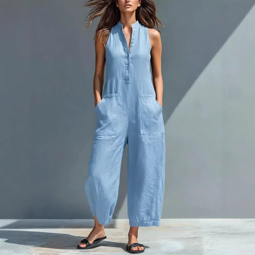 Women's And Woman Sleeveless M - đánh giá và giá Jumpsuit Linen Relaxed