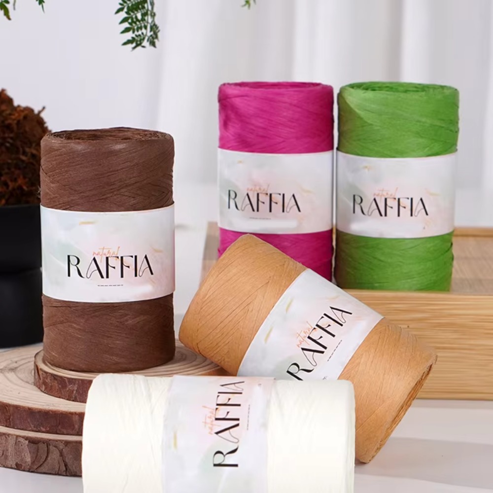 DIY Multi-Colored Raffia Yarn  - đánh giá và giá Crochet Bag Raffia