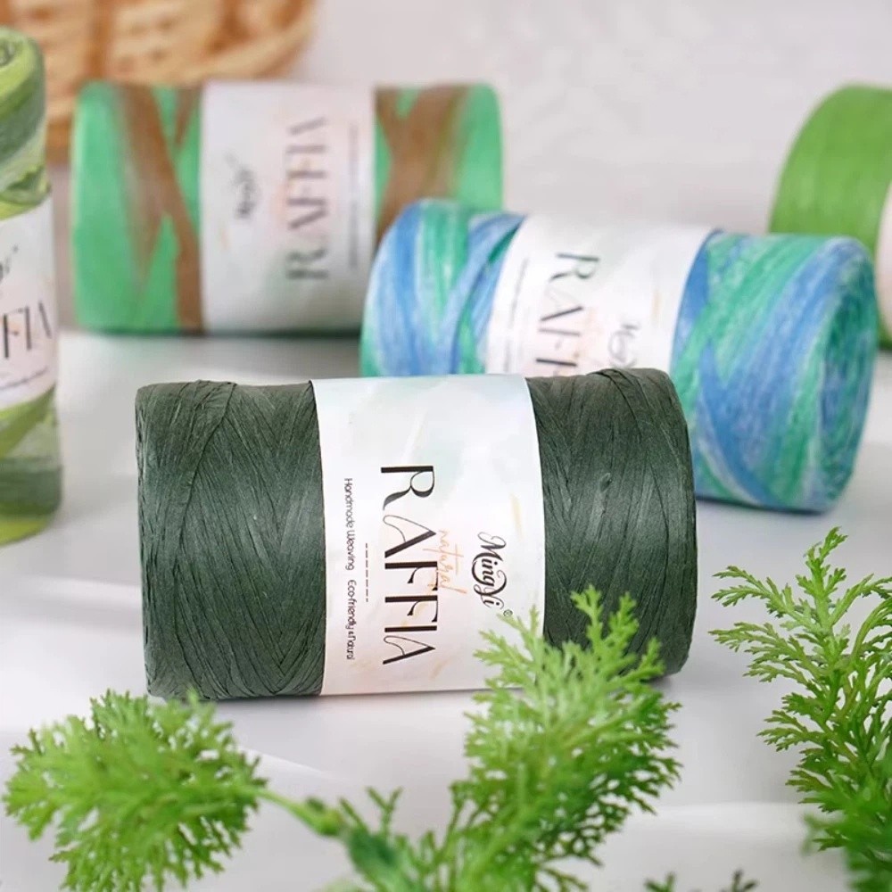 DIY Multi-Colored Raffia Yarn  - đánh giá và giá Crochet Bag Raffia