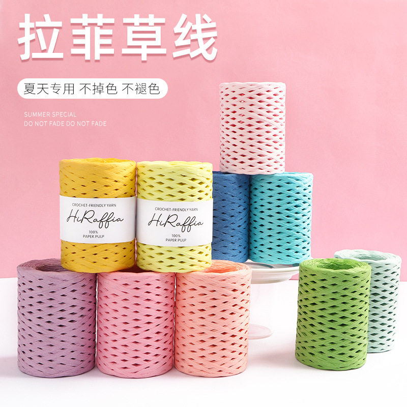 150M Natural Raffia Straw Yarn - đánh giá và giá Crochet Bag Raffia