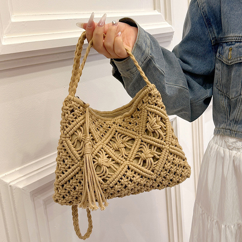 Fashion Woven Hollow Out Shoul - đánh giá và giá Crochet Bag Raffia