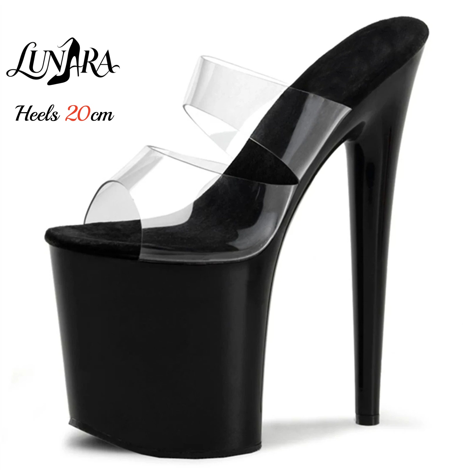 20cm Clear PVC Strappy Ultra H - đánh giá và giá Sandal Strappy Heeled