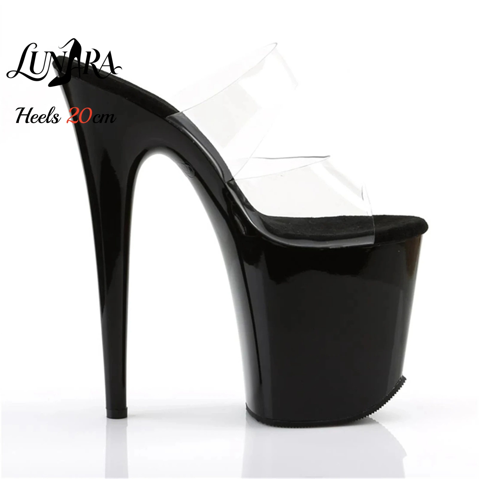 20cm Clear PVC Strappy Ultra H - đánh giá và giá Sandal Strappy Heeled
