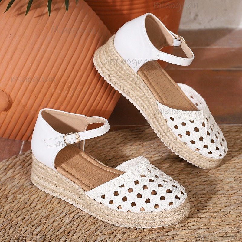 Boho Women's Hollow Out Woven  - đánh giá và giá Wedge Espadrille Women