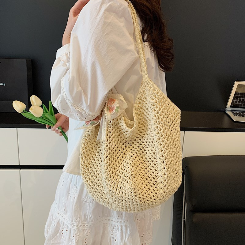 Summer Lace Bow Tote Bags Wome - đánh giá và giá Crochet Bag Raffia