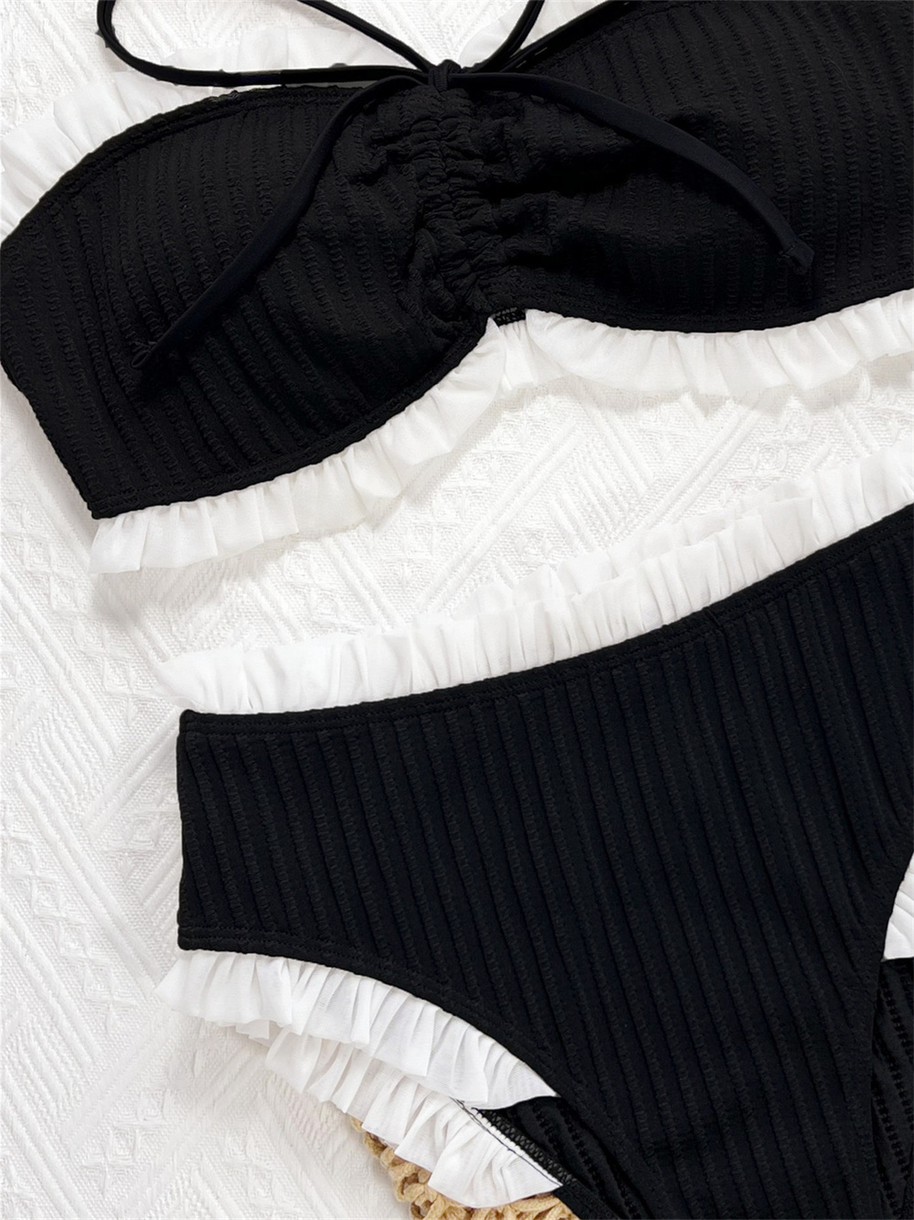 Sexy Black Bandeau Swimsuit wi - đánh giá và giá Swimsuit Bikini Ruched