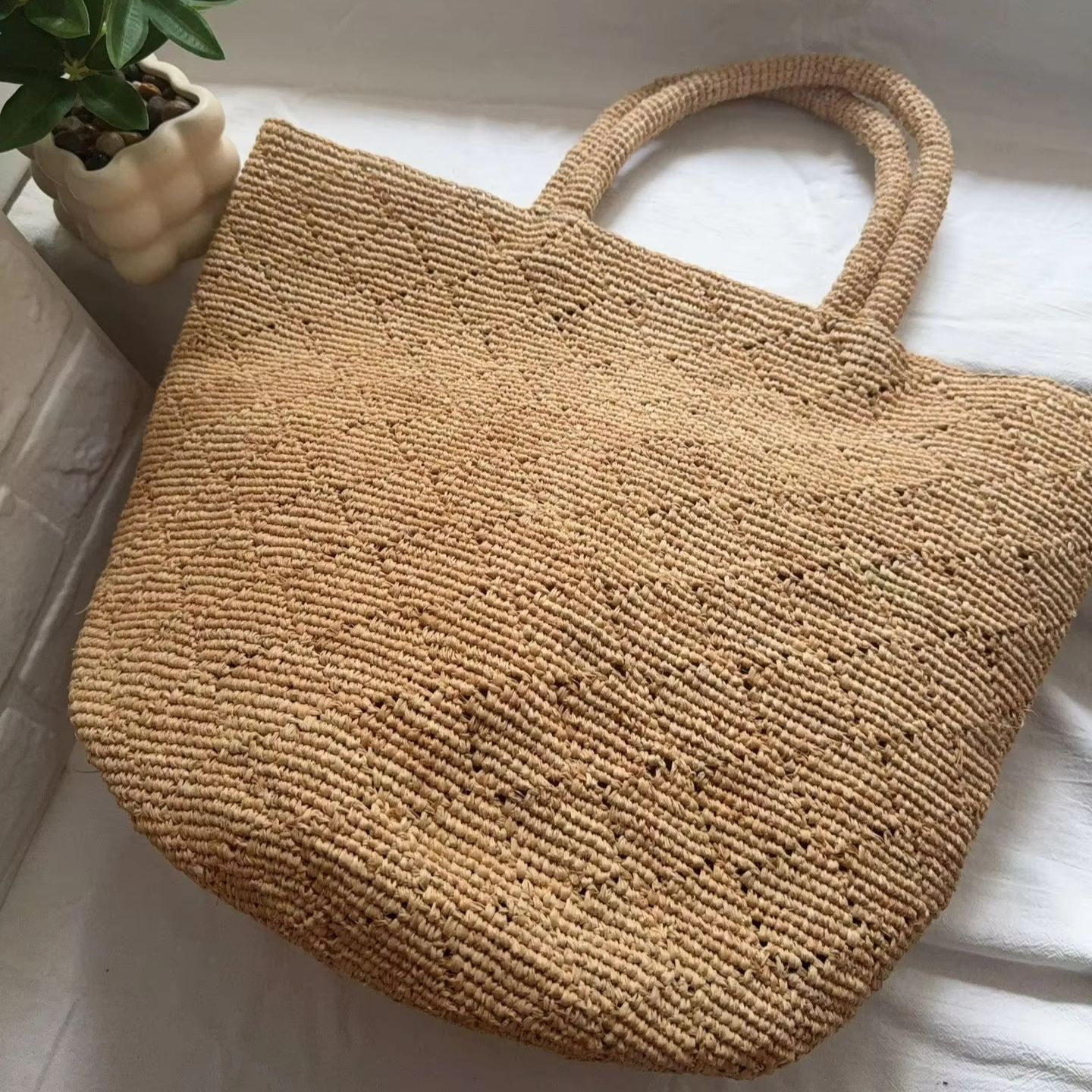 Fashion Style Ins Crochet Hand - đánh giá và giá Crochet Bag Raffia