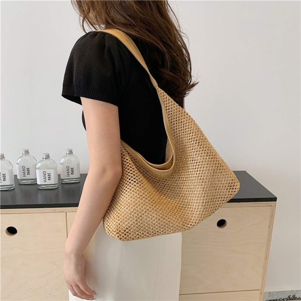 Cute Solid Color Weave Straw B - đánh giá và giá Tote Bag Beach