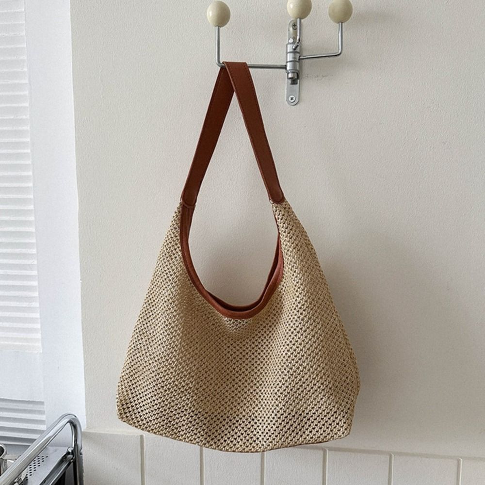 Cute Solid Color Weave Straw B - đánh giá và giá Tote Bag Beach