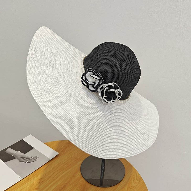 Two Tones Wide Brim Summer Hat - đánh giá và giá Hat Floppy Wide