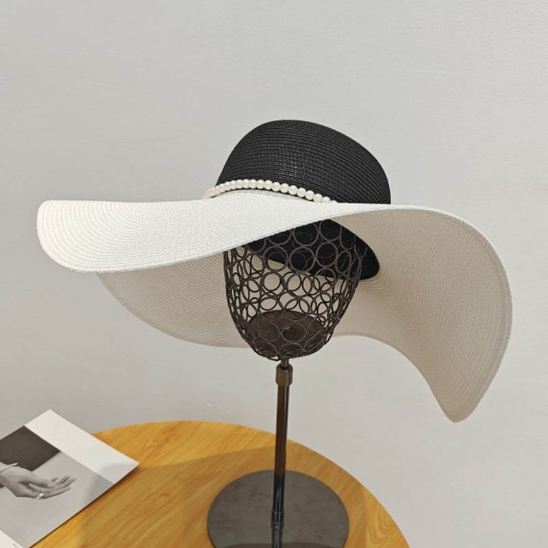 Two Tones Wide Brim Summer Hat - đánh giá và giá Hat Floppy Wide