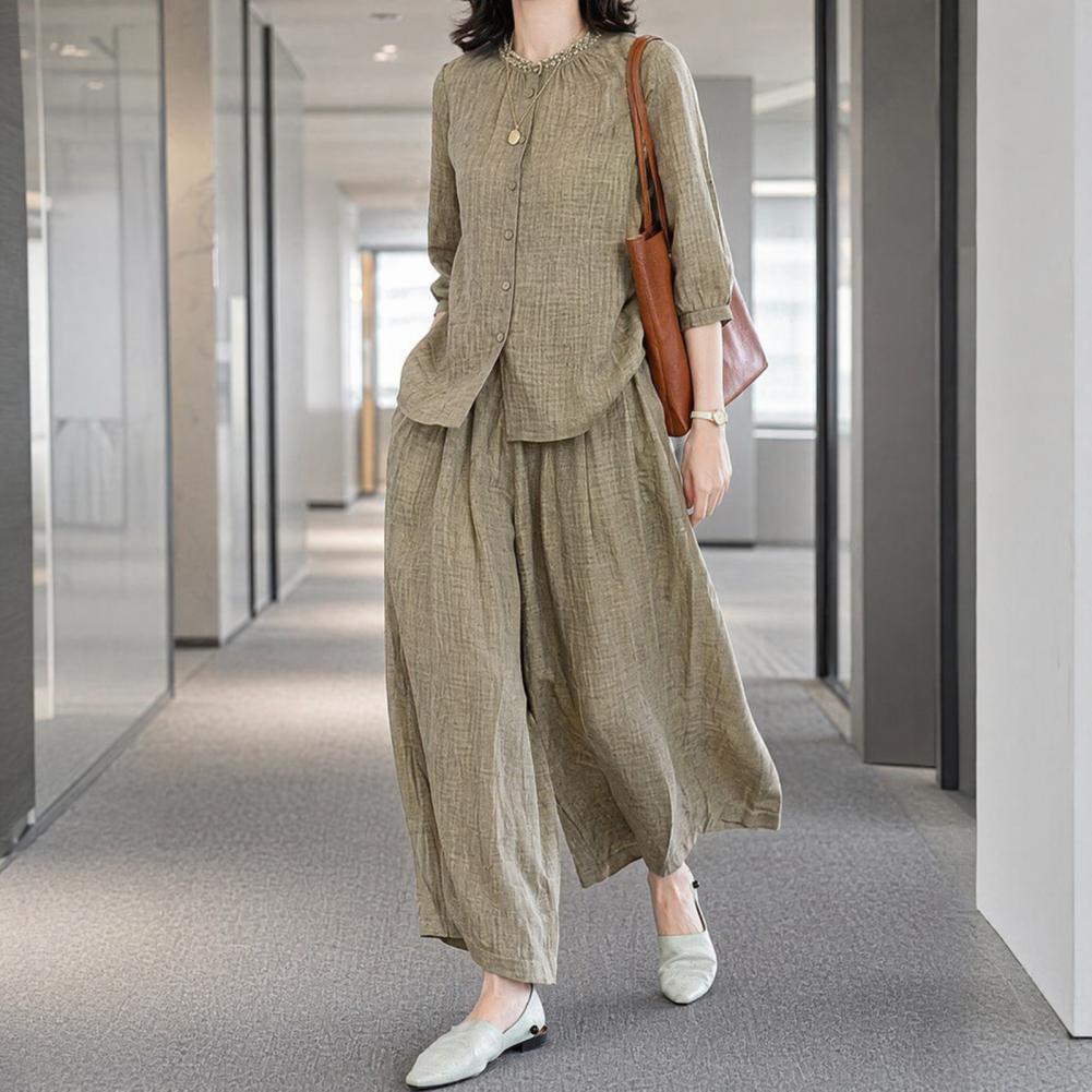 2026 Plus Size Casual Suit Wom - đánh giá và giá Linen Pant Wide