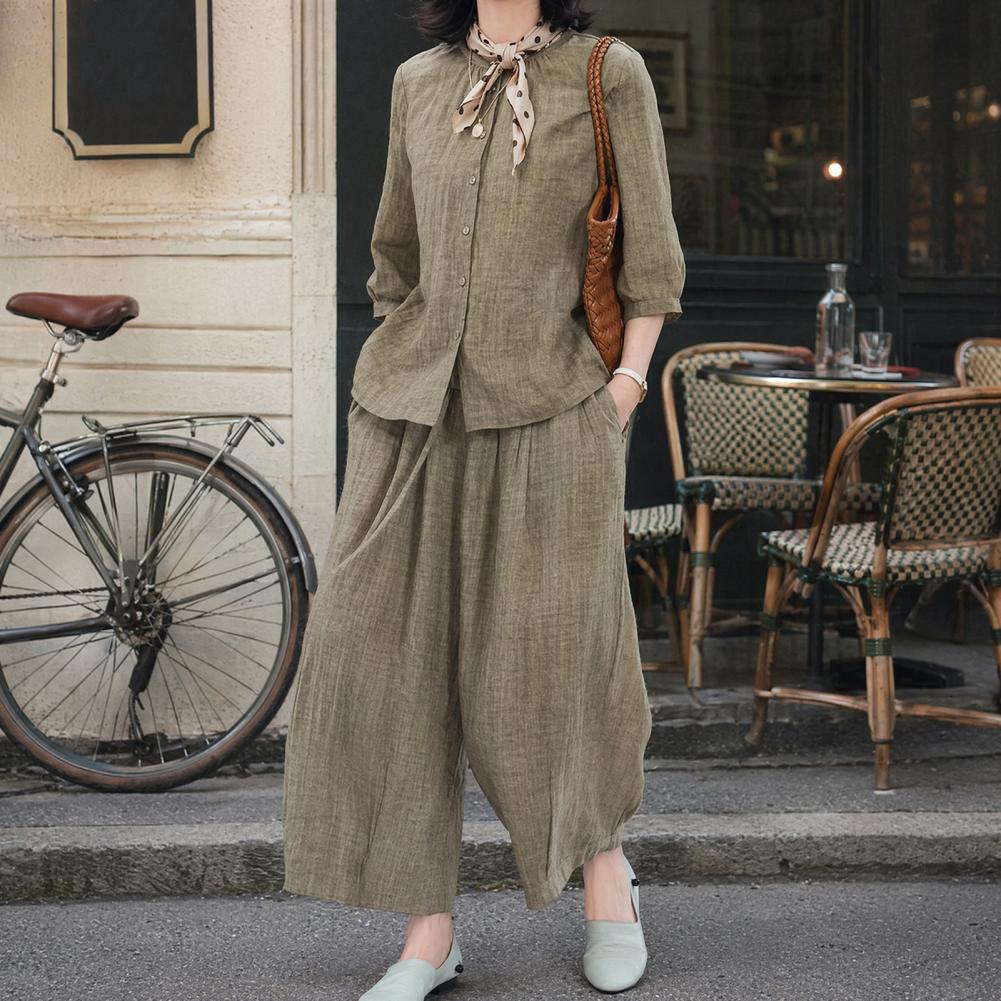 2026 Plus Size Casual Suit Wom - đánh giá và giá Linen Pant Wide