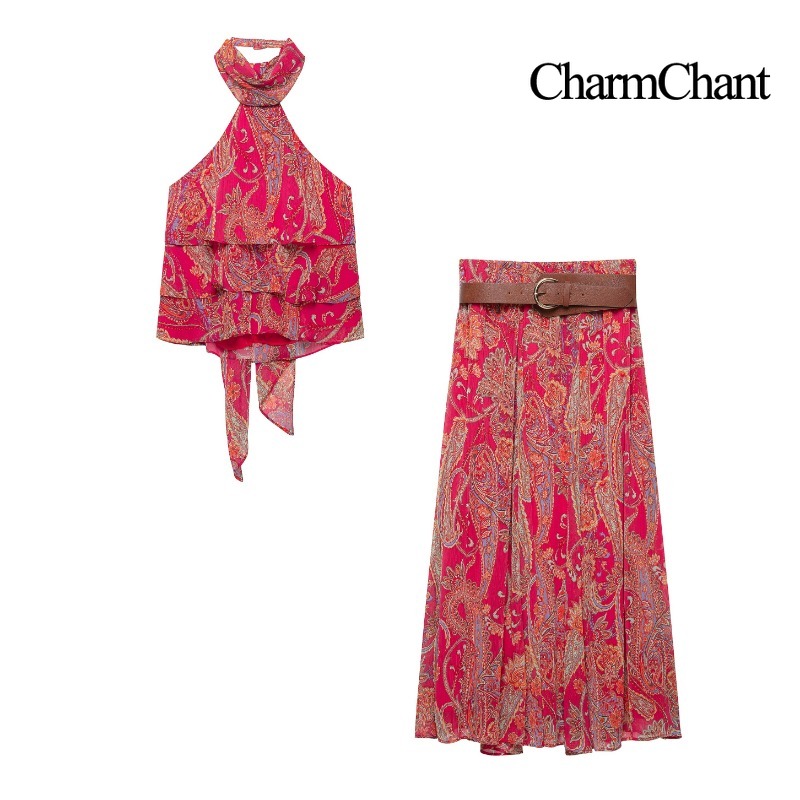 CHARMCHANT Women's Paisley Pri - đánh giá và giá Midi Skirt Floral