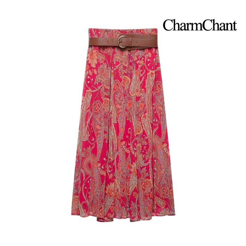 CHARMCHANT Women's Paisley Pri - đánh giá và giá Midi Skirt Floral