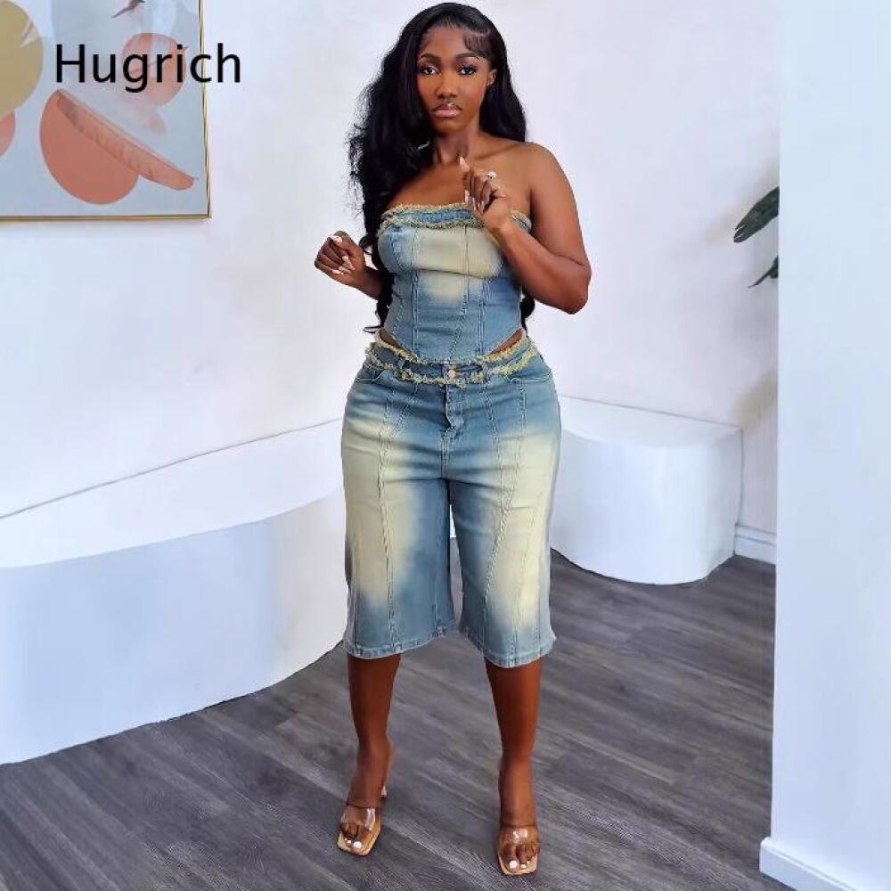 Ladies Washed Strapless Crop T - đánh giá và giá Shorts Denim Frayed