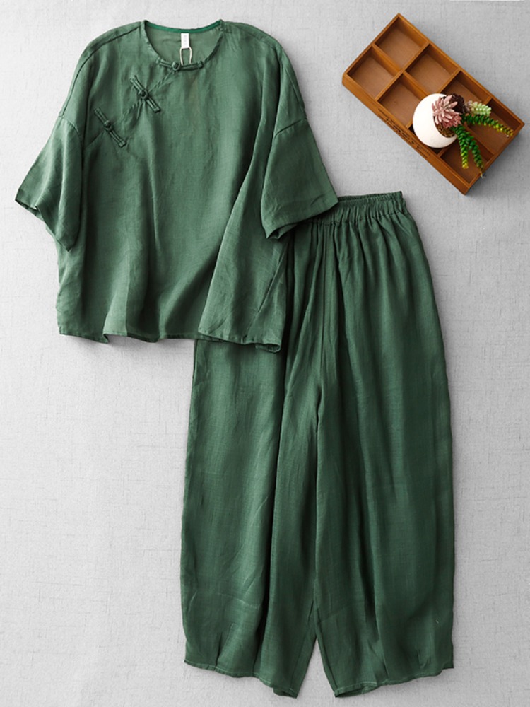 New Chinese Zen Style Women's  - đánh giá và giá Linen Pant Wide