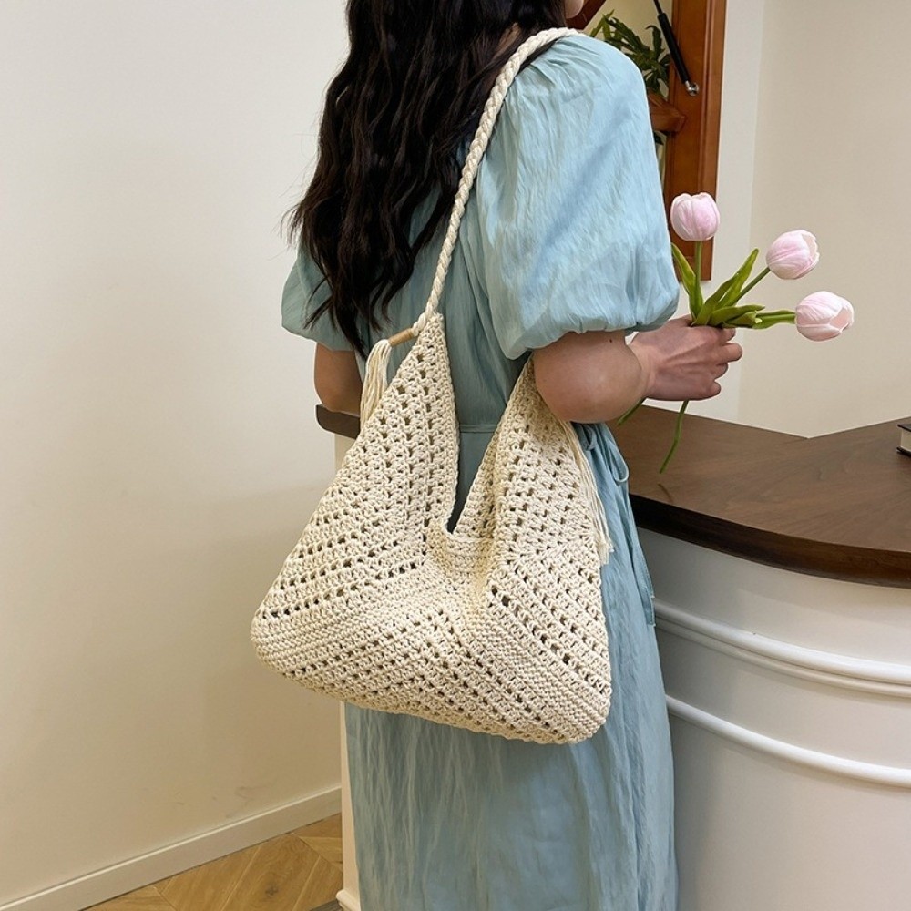 Summer Bohemian Knitted Should - đánh giá và giá Tote Bag Beach