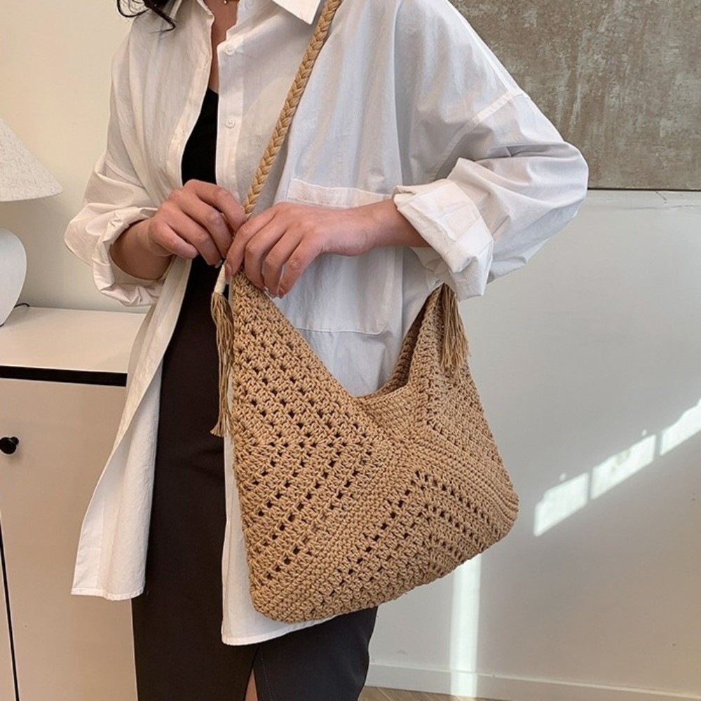 Summer Bohemian Knitted Should - đánh giá và giá Tote Bag Beach