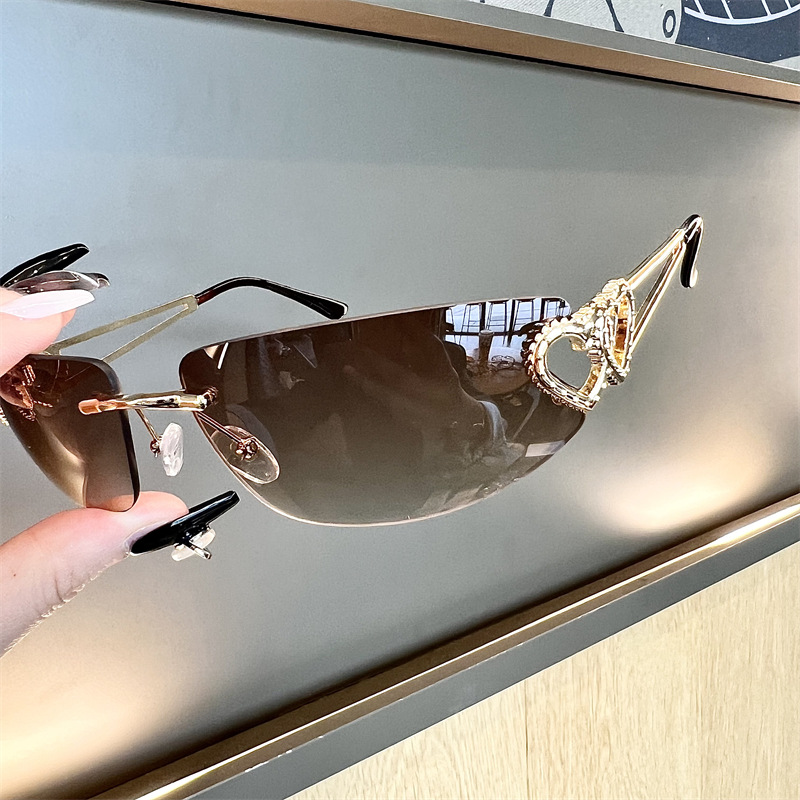 New Oval Cat Eye Frameless Mer - đánh giá và giá Sunglasses Cat Eye