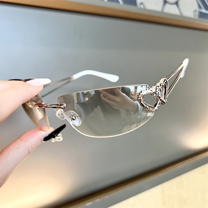 New Oval Cat Eye Frameless Mer - đánh giá và giá Sunglasses Cat Eye