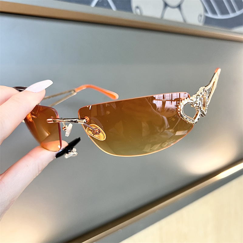 New Oval Cat Eye Frameless Mer - đánh giá và giá Sunglasses Cat Eye