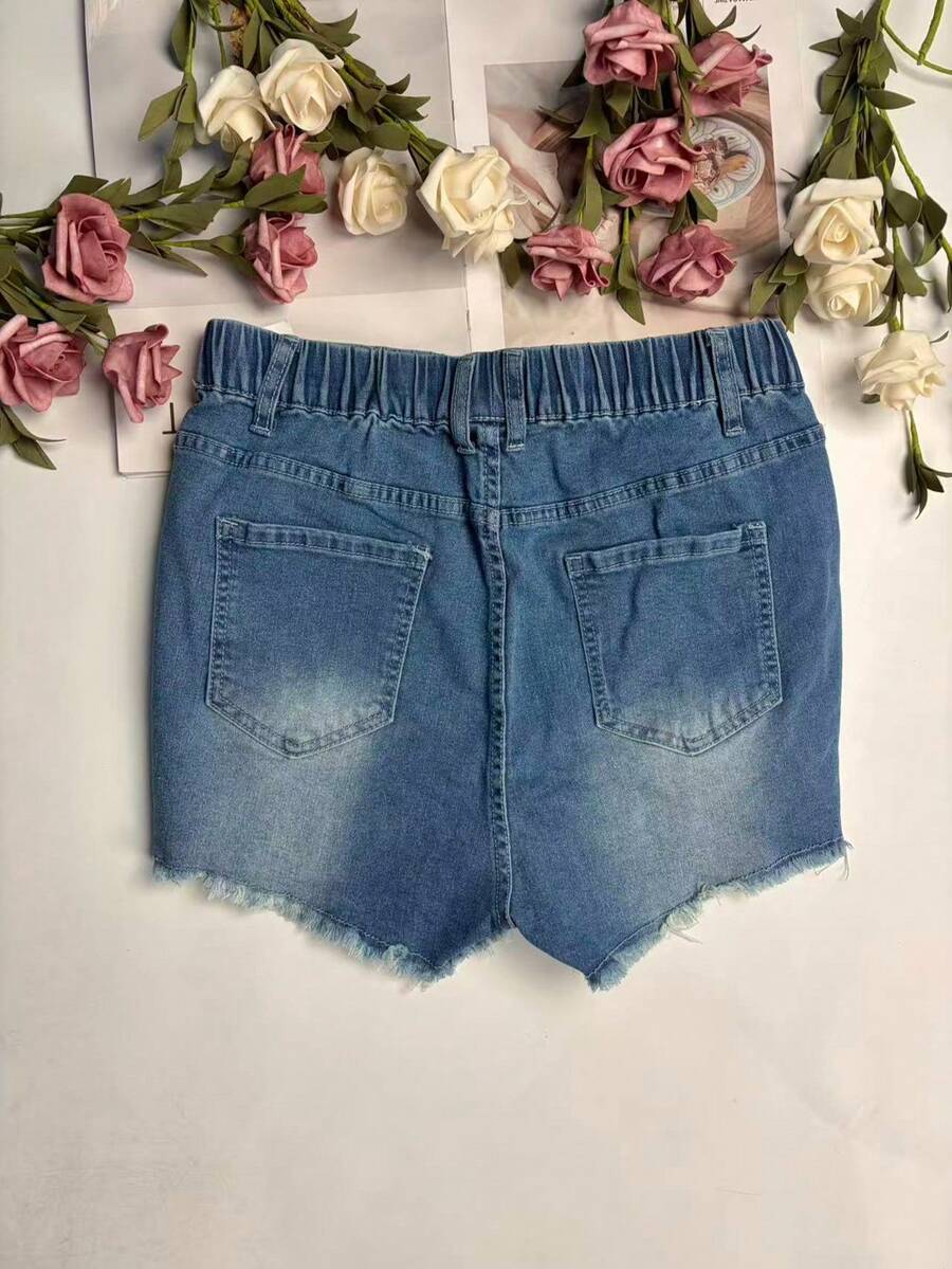 Womens Elastic Waist Frayed He - đánh giá và giá Shorts Denim Frayed