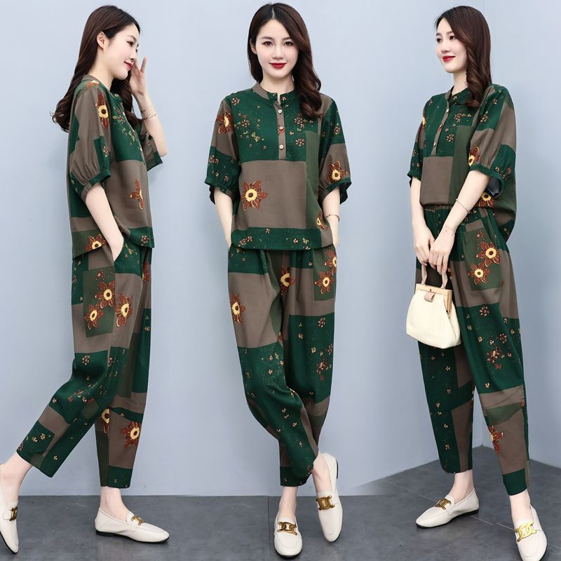 Middle Aged Mother Summer Suit - đánh giá và giá Linen Pant Wide