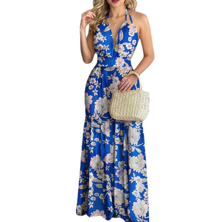 Floral Maxi Dress Long Backles - đánh giá và giá Maxi Dress Halter