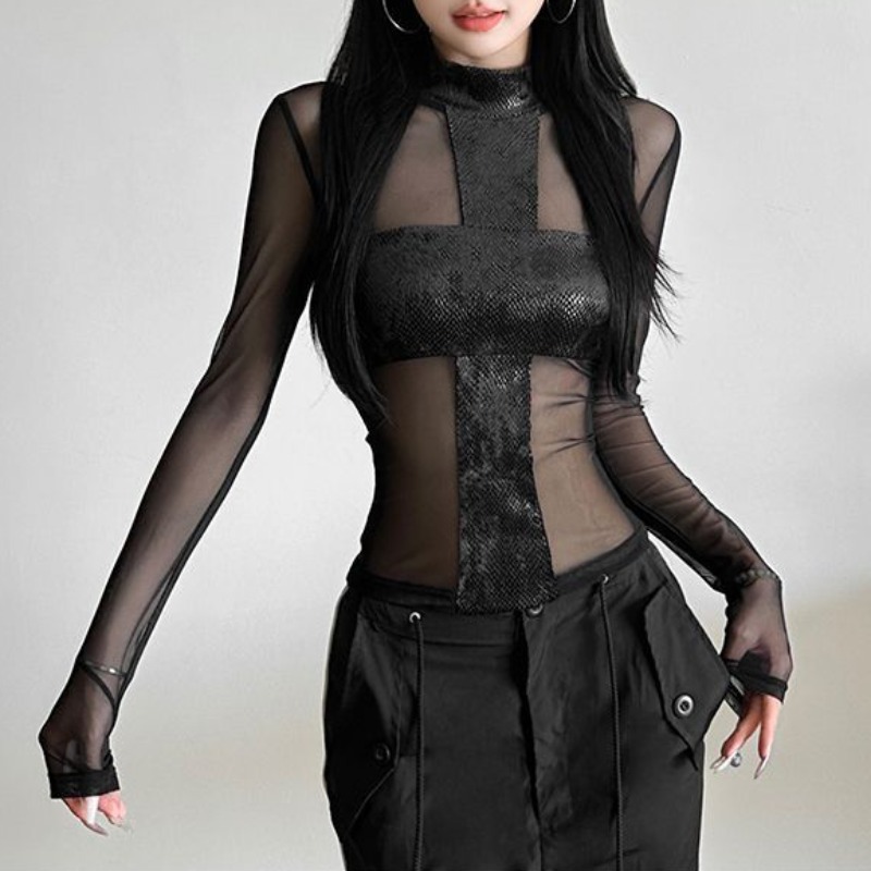 American Style Mesh Long Sleev - đánh giá và giá Blouse Off Shoulder