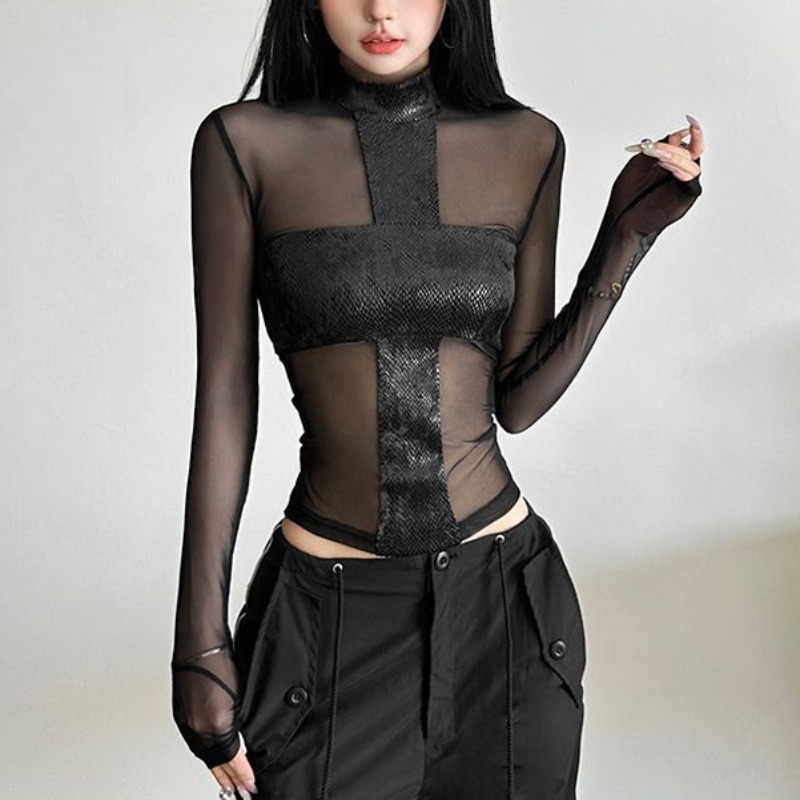 American Style Mesh Long Sleev - đánh giá và giá Blouse Off Shoulder