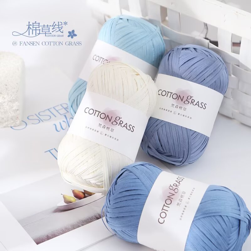 50g Cotton Grass Yarn Raffia S - đánh giá và giá Crochet Bag Raffia