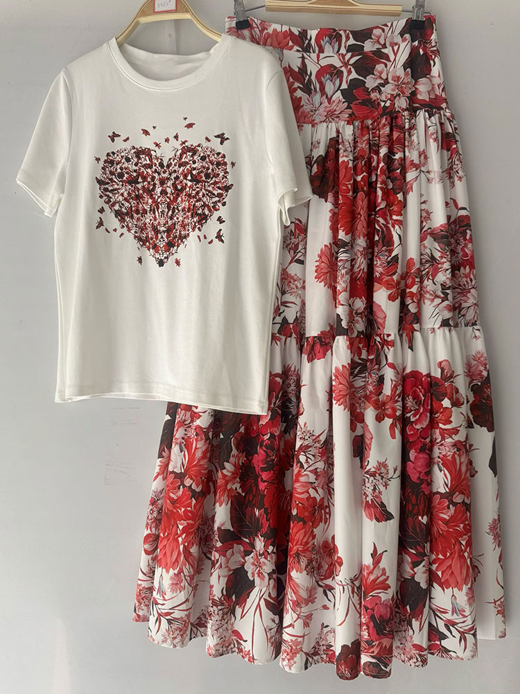 2026 New Summer Women  Floral  - đánh giá và giá Midi Skirt Floral