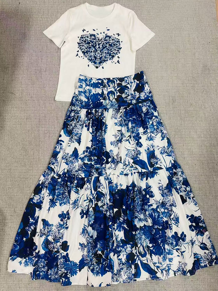 2026 New Summer Women  Floral  - đánh giá và giá Midi Skirt Floral