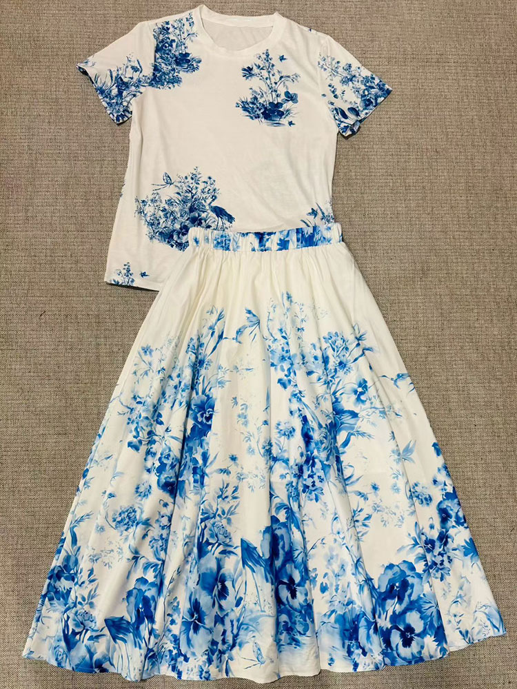 2026 New Summer Women  Floral  - đánh giá và giá Midi Skirt Floral